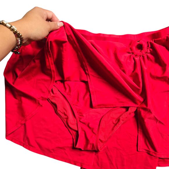 Torrid Red One Shoulder High-Rise O Ring Swim Set Size: 3 - Picture 5 of 9